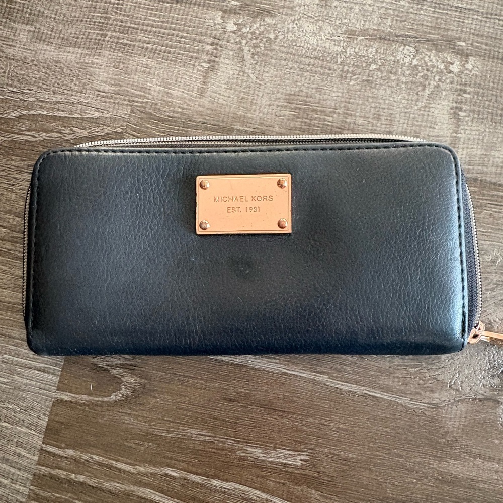 Michael Kors Black Wallet with Gold Accents